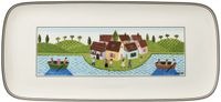 Villeroy & Boch Charm & Breakfast Design Naif taartserveerschaal, 35 x 16 cm, premium porselein, wit/meerkleurig
