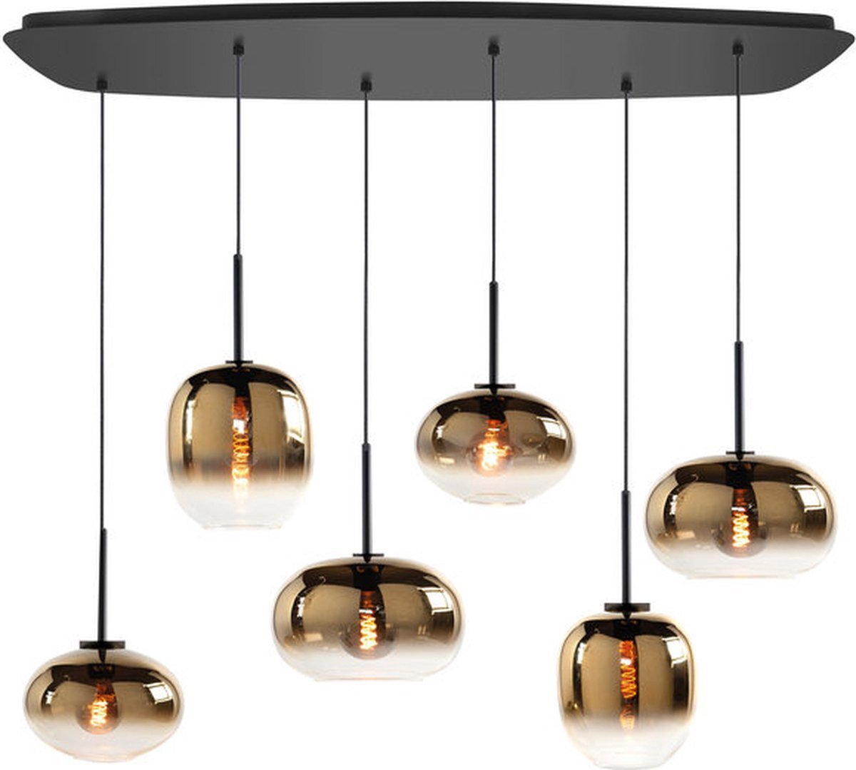 HighLight Bellini Hanglamp Deens Ovaal Goud 6 Lichts 100 x 39cm