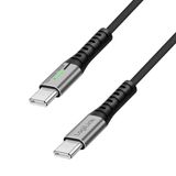LogiLink USB 2.0 kabel met LED, USB-C naar USB-C, 1,5 m, zwart
