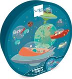 Scratch Europe Scratch Compact Puzzel 31pcs: PUZZLE DE CONTOUR/ESPACE 32,6x23,5cm, en boîte ronde 16x16x4cm, 3+