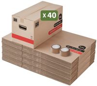 pack & move Pack and Move - Set 40 Premium Verhuisdozen - 60 x 30 x 30 cm - Max. 30KG - Herbruikbaar - Versterkte Handgrepen