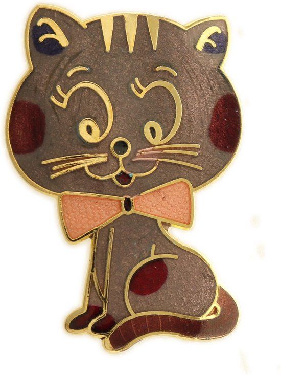 Behave Broche kat bruin - 4.5 cm - Vrouwen - Bruin - Bijoux