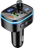 Hoco Bluetooth Muziek Transmitter / FM Transmitter en Autolader USB-A + USB-C