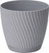 Form Plastic Plantenpot/bloempot Waves - kunststof - platina grijs - D19 x H17 cm - met opvang schotel - rond