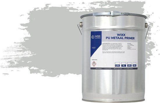 Wixx PU Metaalprimer - 5L - RAL 7035 Lichtgrijs - Grondverf voor Binnen & Buiten