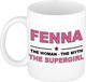 Bellatio Decorations naam cadeau mok - Fenna - Woman Myth Supergirl - koffiemok - 300 ml - collega - moederdag