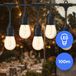 Fonkel 100m Arena LED Prikkabel - IP65 Lichtsnoer Buiten - koppelbaar - inclusief 100x E27 lampen - Incl. Stekker