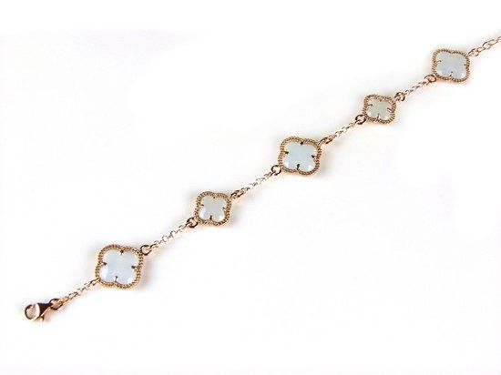 model 5 fiori armband zilver roze verguld lichtblauw