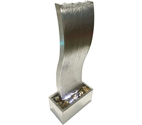 Dehner Tuin Curve Curve met LED-verlichting, ca. 108 x 44,5 x 23,5 cm, roestvrij staal, zilver