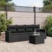 Maison Exclusive - Ensemble de meubles de jardin 5 pièces avec canapé et coussins, noir, en polyrotin
