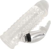 You2Toys Penis Sleeve met Clitoris Vibrator en Stimulatie Noppen - Transparant