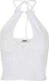 Urban Classics Short Wrapped Neckholder Mouwloze top Wit 3XL