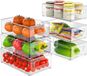 Réfrigérateur organisateur lot de 3, empilable, PET sans BPA, 3 tailles