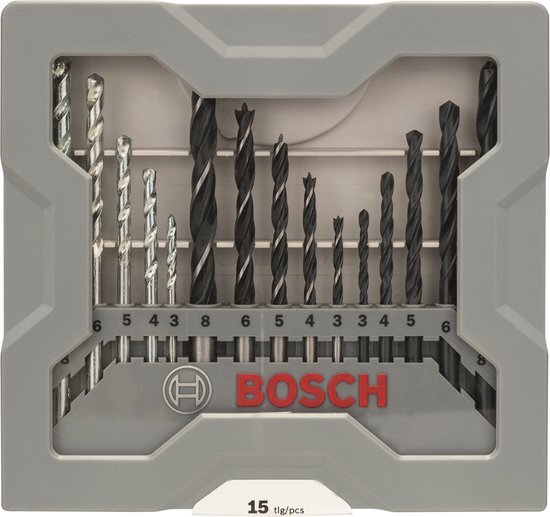 Bosch Bosch borenset - 15 delig bestaande uit 5 metaalboren, 5 steenboren en 5 houtboren