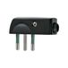 Vimar RI.00206N platte contactdoos SICURY 2P + T 10A 250V, standaard Italiano type SPA11, kabeluitgang 90°, zwart
