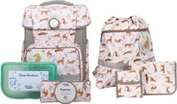 School-Mood Schooltas Champion Nordic Collection Schulranzen-Set 7-delig Leopard Wit