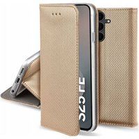 Samsung Housse pour Samsung Galaxy S25 FE 5G - etui coque pochette portefeuille + film ecran - OR MAGNET