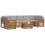 vidaXL - Buiten - bank - set - 8 - st - Natuurlijk - en - Licht - Grijs