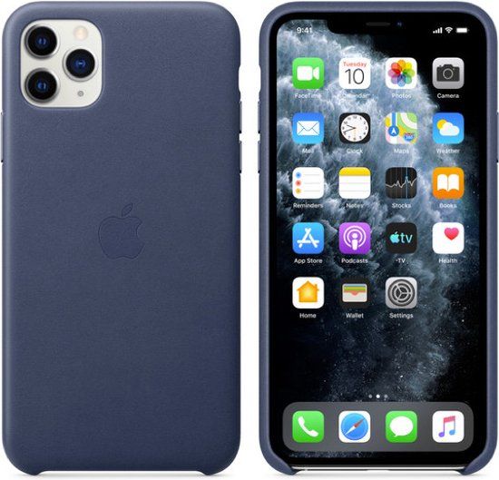Apple iPhone 11 Pro Max Leather Case - Blue
