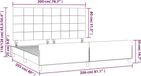 vidaXL Bedframe Stof Zwart 200x200 cm