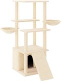 vidaXL Kattenmeubel met sisal krabpalen 133 cm crèmekleurig