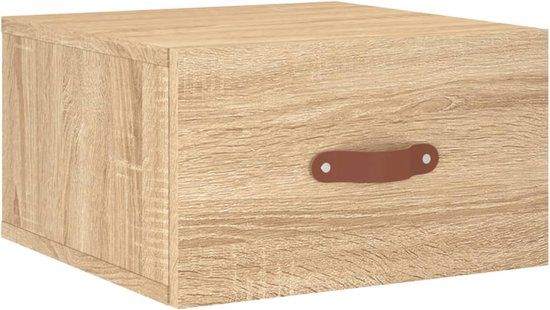 vidaXL Nachtkastje wandgemonteerd 35x35x20 cm sonoma eikenkleurig