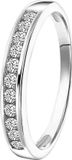 Lucardi Dames Ring bezet met zirkonia van Swarovski - Ring - Cadeau - Echt Zilver - Zilverkleurig