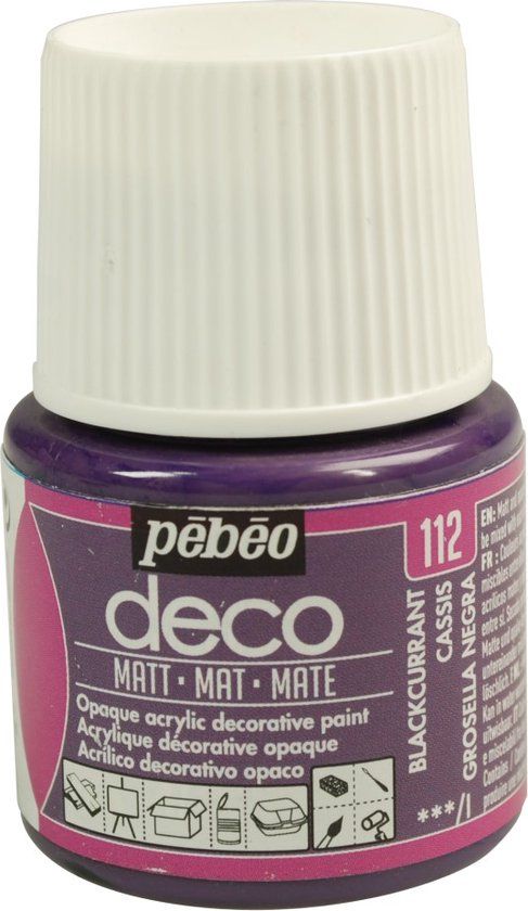 Pébéo Deco - Acrylverf - Zwarte bes - Mat - 45 ml