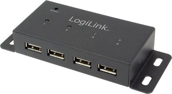 LogiLink USB 2.0 Hub 4-Port - Zwart - Met Voeding - UA0141A