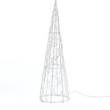 Anna's Collection LED kegel kerstboom lamp - zilver - metaal - H40