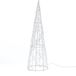 Anna's Collection LED kegel kerstboom lamp - zilver - metaal - H40
