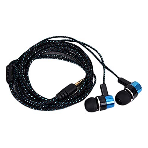 Ohfruit Bedrade hoofdtelefoon - In-ear oordopjes, oortelefoon met krachtige zware bas stereo, compatibel voor Android, iOS, laptops, MP3 en de meeste 3,5 mm interface blauw