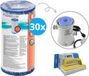 Bestway - Filtres Type III adaptés à la pompe de filtration 58389 - 30 pièces & brosse de nettoyage WAYS