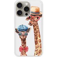 Apple iPhone 15 Funny girafe Verstevigd hoesje met sublimatie bedrukking
