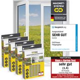 EASYmaxx Insectenhor met magnetische bevestiging | vliegenhor raam | op maat geknipt muskietennet tot 150 x 130 cm | 12 sterke magneten zonder boren | zwart, 4 stuks