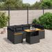 Maison Exclusive - Ensemble de meubles de jardin 7 pièces avec canapé et coussins, noir, en polyrotin