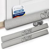 Beautissu Tuuli HO – Set van 2 Tochtstopper Deur 100x8 cm – Tochtrol Grijs Tochtkussen voor Deur en Ramen