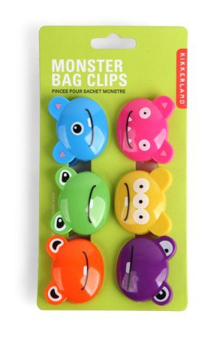 Kikkerland BC05XM Crazy Monster Bag Clip, Plastic, Multi kleuren
