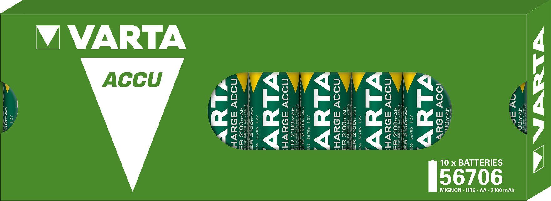 Varta AA NiMH Rechargeable Batteries - 2100mAh (10-Pack)