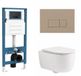 QeramiQ Dely Swirl Toiletset - Hangend toilet - Inbouwreservoir - Zonder spoelrand - Diepspoel - PK - Dual flush - Inclusief deksel: Nee - Soft-close - Afklikbare zitting - Keramiek - Mat wit