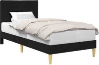 vidaXL Bedframe met hoofdeinde, zwart, 90 x 200 cm, stof