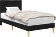 vidaXL Bedframe met hoofdeinde, zwart, 90 x 200 cm, stof