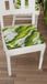 PETTI Artigiani Italiani - Zitkussen voor keukenstoelen, set van 6, groen marmereffect, 40 x 40 cm