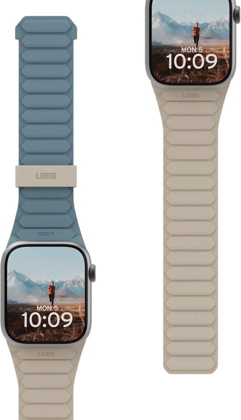 UAG Pathfinder Omkeerbaar siliconenbandje voor de Apple Watch | 44/45/46/49 mm - Dune/Cloud Blue
