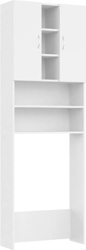 vidaXL Wasmachinekast - 64x25,5x190 cm - Wit