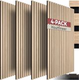 Tectake Akoestische Panelen - Set van 4 - Licht Eiken - 60 x 120 cm