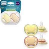 Philips Avent Ultra Air – Ademend en lichtgewicht fopspeen (0-6 mnd) – 2 stuks - SCF087/07