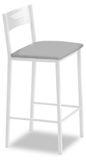 Chaise de cuisine avec dossier, similicuir, gris, 90 cm