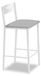 Chaise de cuisine avec dossier, similicuir, gris, 90 cm