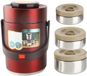 Merkloos Thermobehouder - RVS - Geïsoleerd - 3-laags - Draagbaar - Voor eten - Voor volwassenen - Rood - 2000 ml